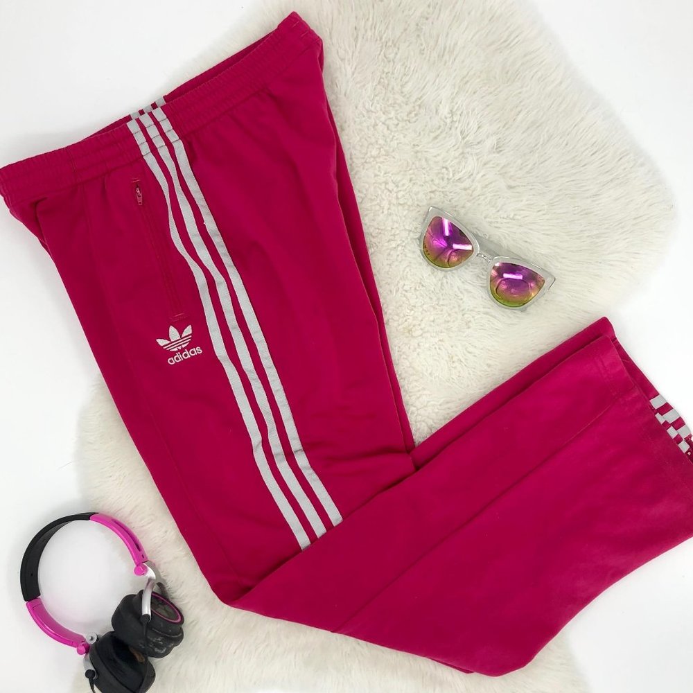 ADIDAS Vintage Hot Pink White Track Pants Joggers - Picture 10 of 16